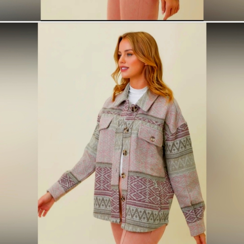 Faire Isle Fleece Shacket Shirt Jacket